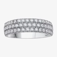 (H-I / Si1) Womens 4MM 1 CT. T.W. Lab Grown White Diamond 14K Gold Anniversary Wedding Band