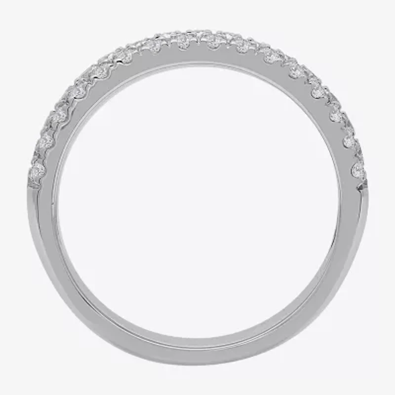 (H-I / Si1) Womens 4MM 1 CT. T.W. Lab Grown White Diamond 14K Gold Anniversary Wedding Band