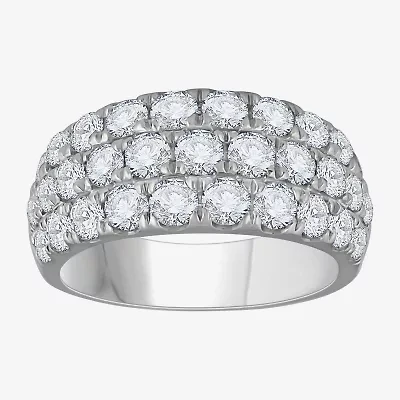 (H-I / Si1) Womens 5.5MM 3 CT. T.W. Lab Grown White Diamond 14K Gold Anniversary Band