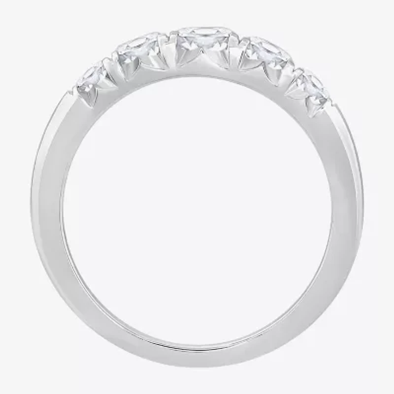 (H-I / Si1) Womens 1 CT. T.W. Lab Grown White Diamond 14K Gold 5-Stone Anniversary Band