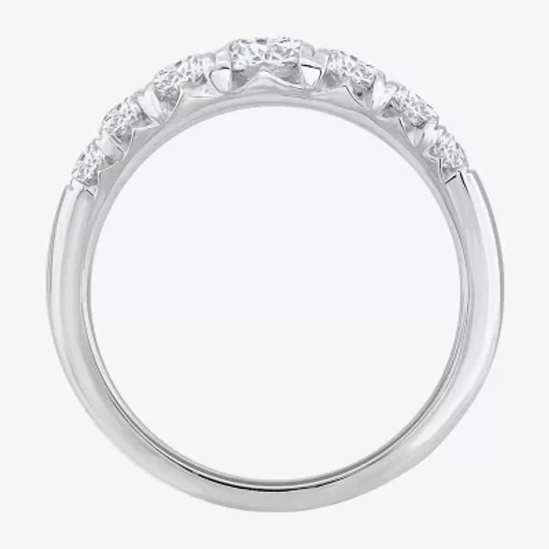 7-Stone (H-I / Si1) Womens 1 CT. T.W. Lab Grown White Diamond 14K Gold Anniversary Wedding Band