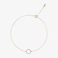 Womens 14K Gold 10 Inch Solid Cable Ankle Bracelet