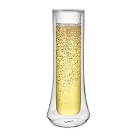 Joyjolt Cosmo Double Wall Stemless Glasses - 5 Oz - Set Of 2 Champagne Flutes