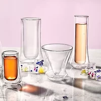 Joyjolt Cosmo Double Wall Stemless Glasses - 5 Oz - Set Of 2 Champagne Flutes