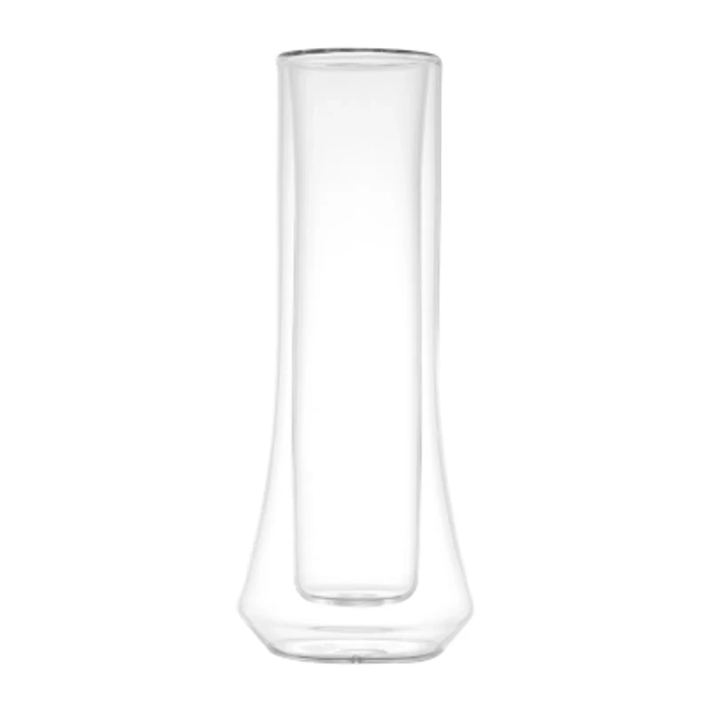 Joyjolt Cosmo Double Wall Stemless Glasses - 5 Oz - Set Of 2 Champagne Flutes