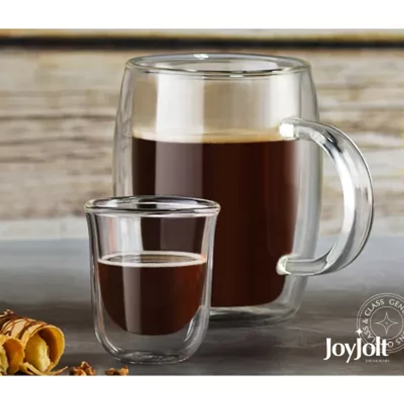 Joyjolt Javaah Double Wall Insulated Glasses - 2 Oz - Set Of 4 Espresso Cup