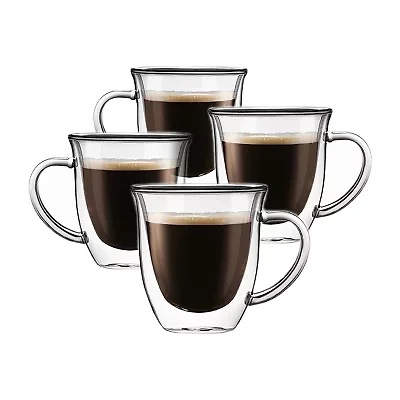 Joyjolt Serene Double Wall Insulated Glass Coffee Mug