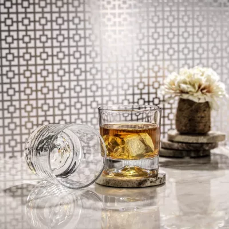 Joyjolt Radiant Tumblers - 10 Oz - Set Of 4 Double Old Fashioned