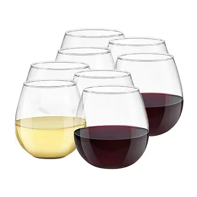 Joyjolt Spirits Stemless Crystal 15 Oz - Set Of 8 White Wine Glass