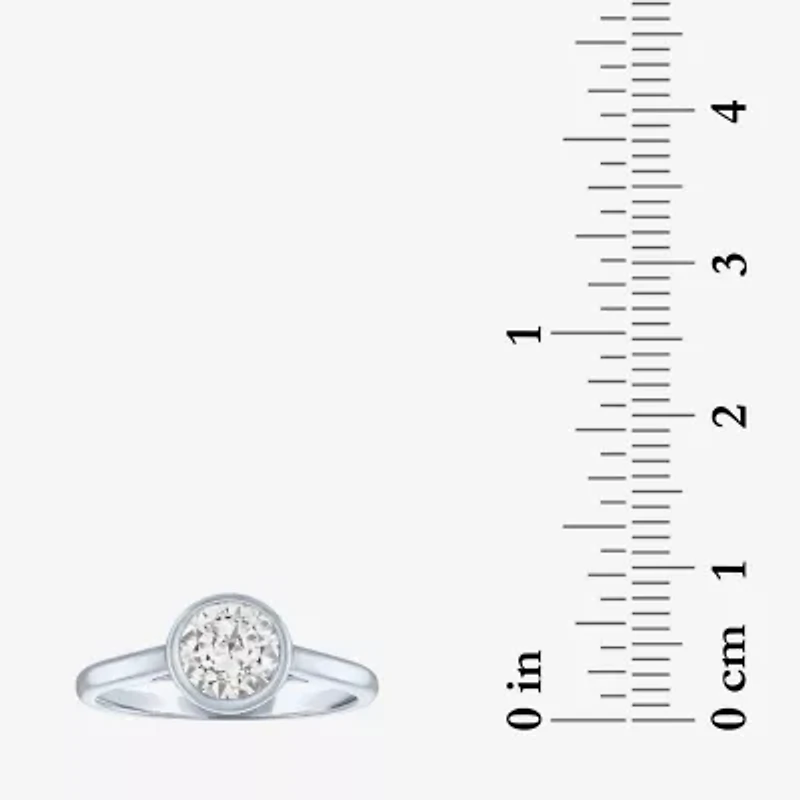 (G-H / Si2-I1) Womens 1 CT. T.W. Lab Grown White Diamond 14K Gold Round Solitaire Cocktail Ring