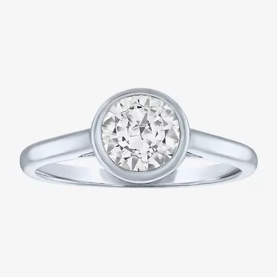 (G-H / Si2-I1) Womens 1 CT. T.W. Lab Grown White Diamond 14K Gold Round Solitaire Cocktail Ring