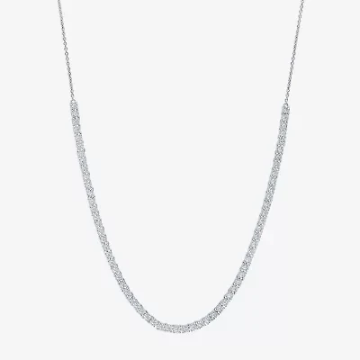 (G-H / Si2-I1) Womens Diamond Sterling Silver 18 Inch Tennis Necklace