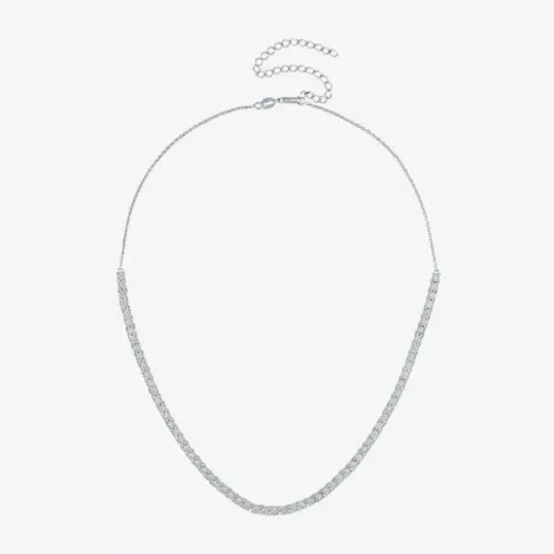 (G-H / Si2-I1) Womens Diamond Sterling Silver 18 Inch Tennis Necklace