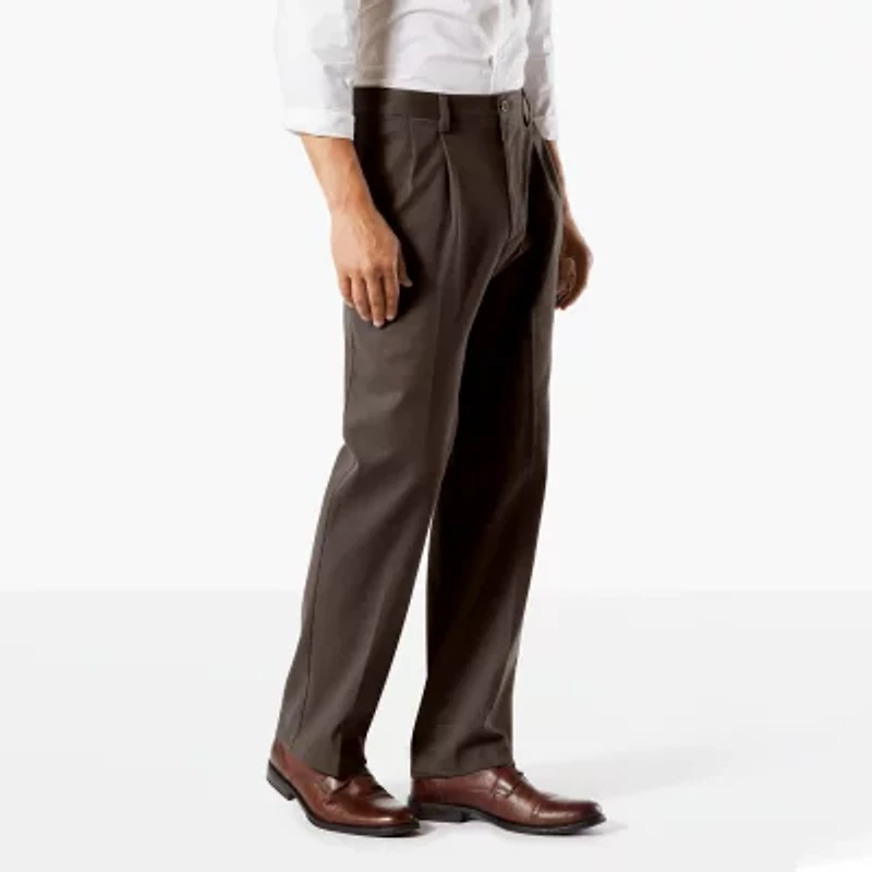 Dockers Easy Khaki With Stretch Mens Comfort Waistband Classic Fit Pleated Pant