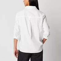 a.n.a Womens Long Sleeve Cuffed Regular Fit Button-Down Shirt