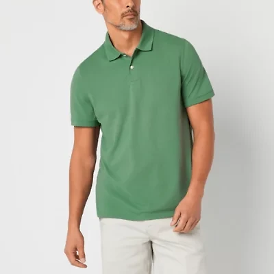 St. John's Bay Premium Stretch Mens Classic Fit Short Sleeve Polo Shirt