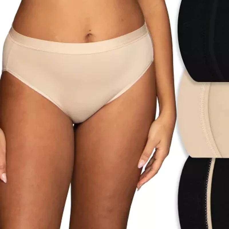 Vanity Fair Ultimate Stretch Beyond Comfort Womens Average + Full Figure 3 Pair High Cut Panty 13430