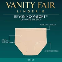 Vanity Fair Ultimate Stretch Beyond Comfort Womens Average + Full Figure 3 Pair High Cut Panty 13430
