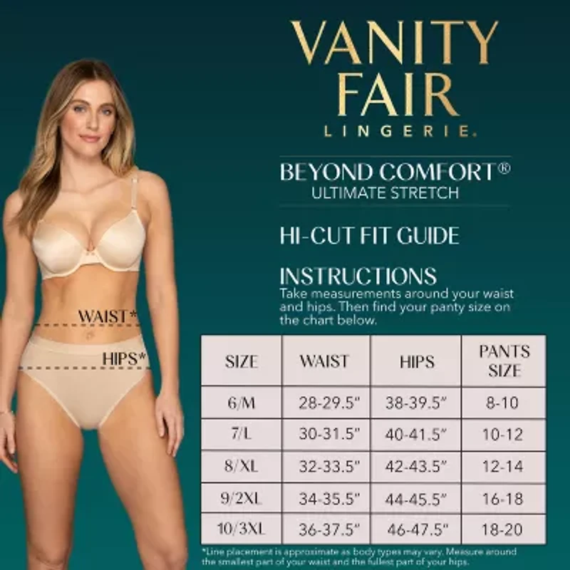 Vanity Fair Ultimate Stretch Beyond Comfort Womens Average + Full Figure 3 Pair Brief Panty 13431