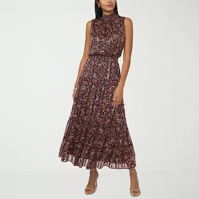 MSK Womens Sleeveless Floral Maxi Dress