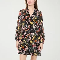 MSK Womens Long Sleeve Shift Dress
