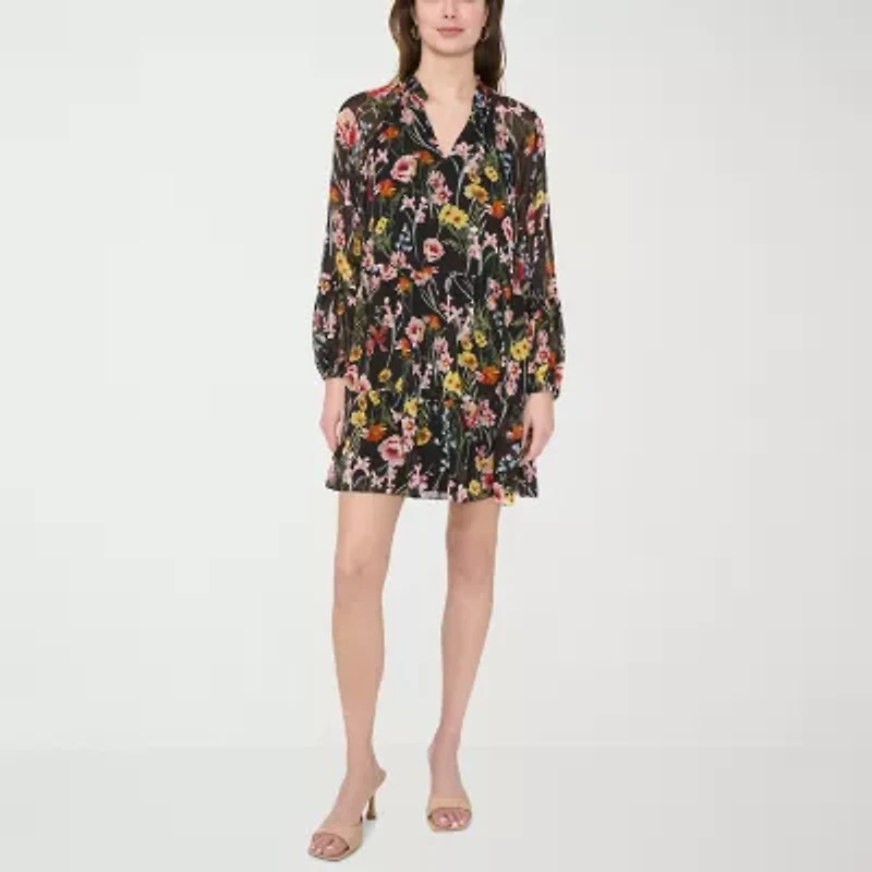 MSK Womens Long Sleeve Shift Dress