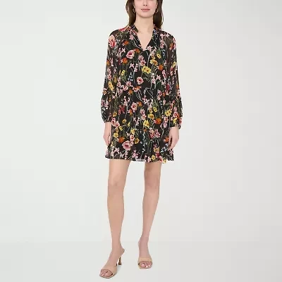 MSK Womens Long Sleeve Shift Dress