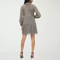 MSK Womens Long Sleeve Floral Shift Dress