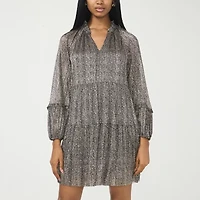 MSK Womens Long Sleeve Floral Shift Dress