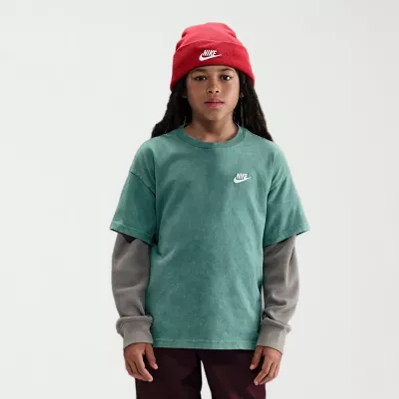 Nike Club Big Kid Unisex Crew Neck Short Sleeve Regular Fit Graphic T-Shirt