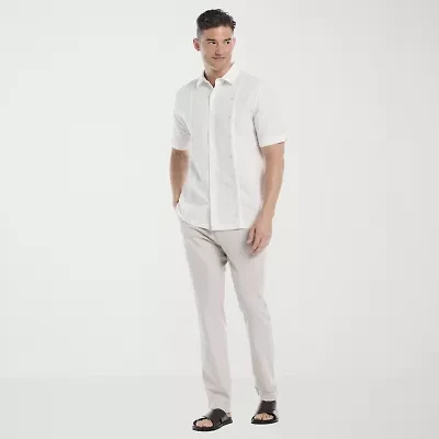 Cubavera Drawstring Mens Regular Fit Flat Front Pant