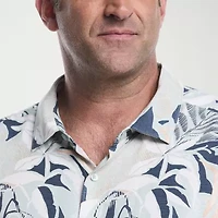 Cubavera Mens Short Sleeve Regular Fit Big and Tall Button-Down Shirt