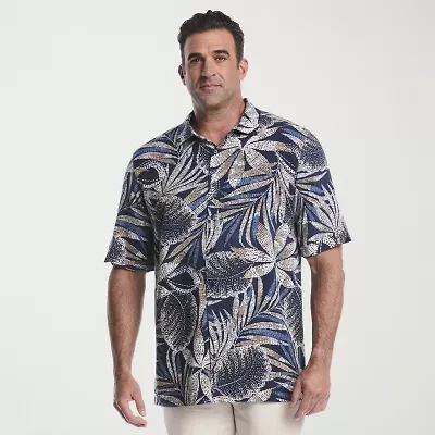 Cubavera Mens Short Sleeve Regular Fit Big and Tall Button-Down Shirt