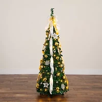 Nearly Natural Foot Pre-Lit Collapsible Pre-Decorated Pine Christmas Tree