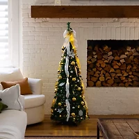 Nearly Natural Foot Pre-Lit Collapsible Pre-Decorated Pine Christmas Tree