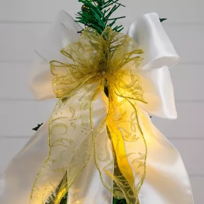 Nearly Natural Foot Pre-Lit Collapsible Pre-Decorated Pine Christmas Tree