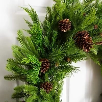 Nearly Natural 30in Mixed Pine Wreath With Pinecones Wreath