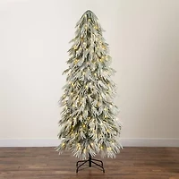 Nearly Natural Foot Pre-Lit Flocked Pine Christmas Tree