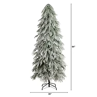 Nearly Natural Foot Pre-Lit Flocked Pine Christmas Tree