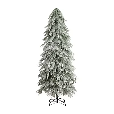 Nearly Natural Foot Pre-Lit Flocked Pine Christmas Tree