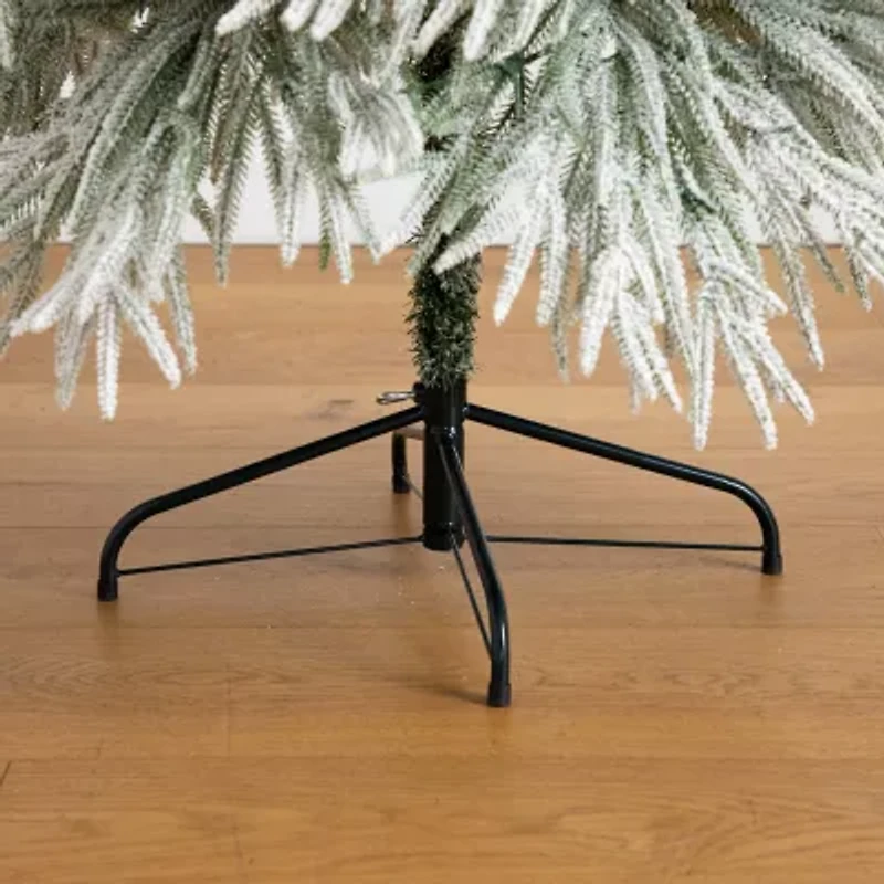 Nearly Natural Foot Pre-Lit Flocked Pine Christmas Tree