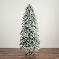 Nearly Natural Foot Pre-Lit Flocked Pine Christmas Tree