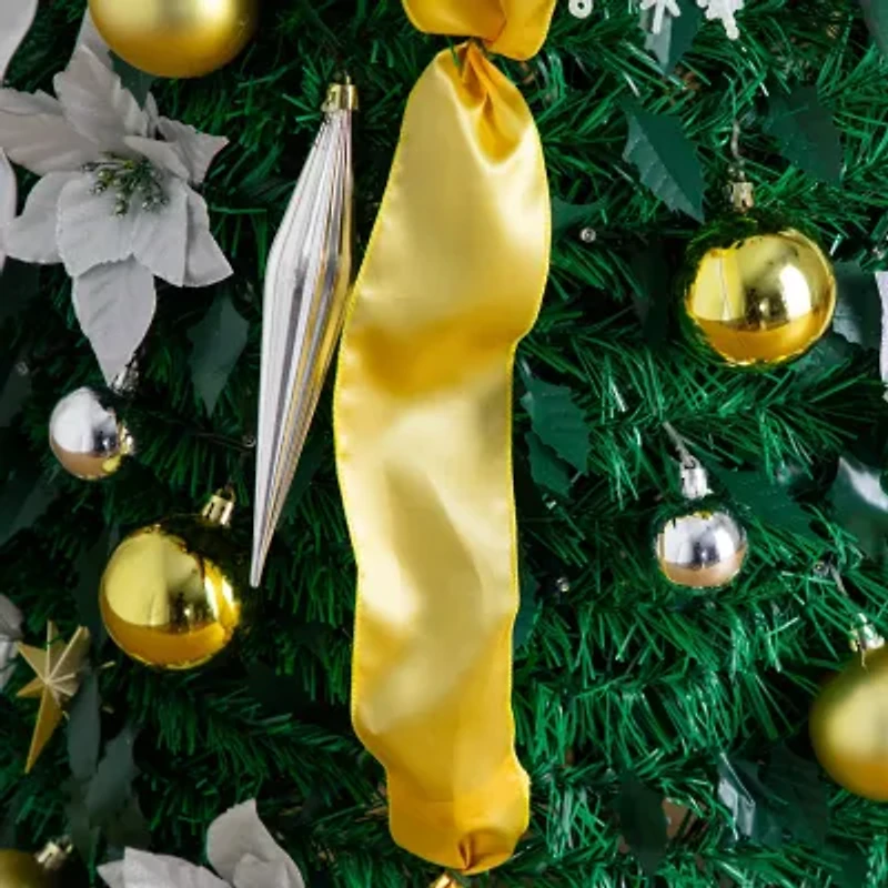 Nearly Natural 6 Foot Pre-Lit Collapsible Pre-Decorated Pine Christmas Tree