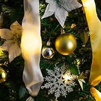 Nearly Natural 6 Foot Pre-Lit Collapsible Pre-Decorated Pine Christmas Tree