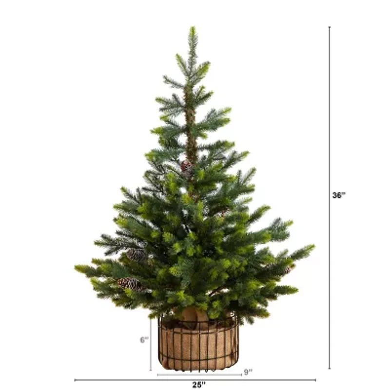 Nearly Natural 3 Foot Pine Christmas Tree