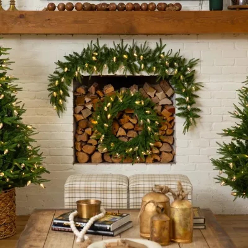 Nearly Natural Pre-Lit Wreath