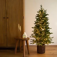 Nearly Natural 4 1/2 Foot Pre-Lit Pine Christmas Tree