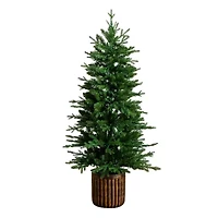 Nearly Natural 4 1/2 Foot Pre-Lit Pine Christmas Tree