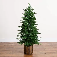 Nearly Natural 4 1/2 Foot Pre-Lit Pine Christmas Tree
