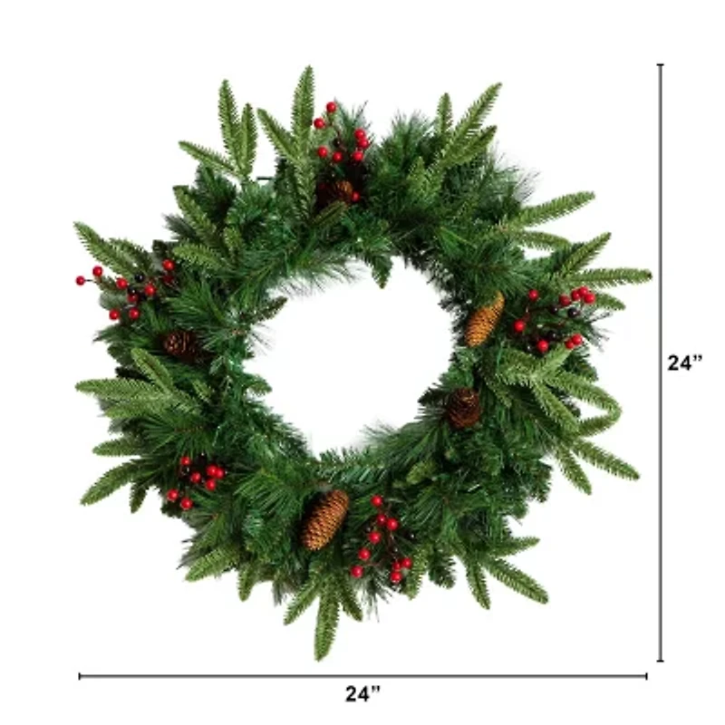 Nearly Natural 5 Foot Pre-Lit Pine Christmas Tree
